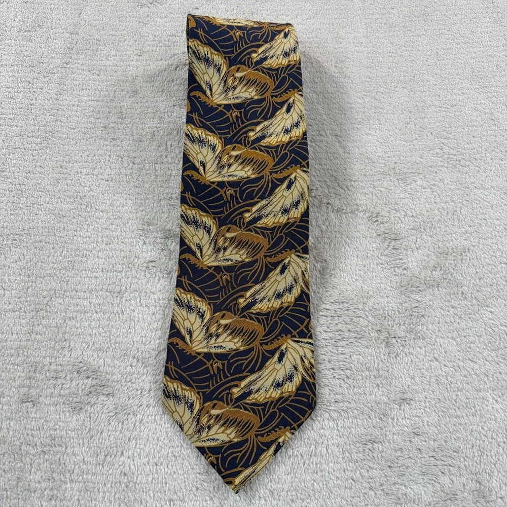 Vintage Giorgio Armani Cravatte Butterflies AOP Silk Tie Made in Italy Designer